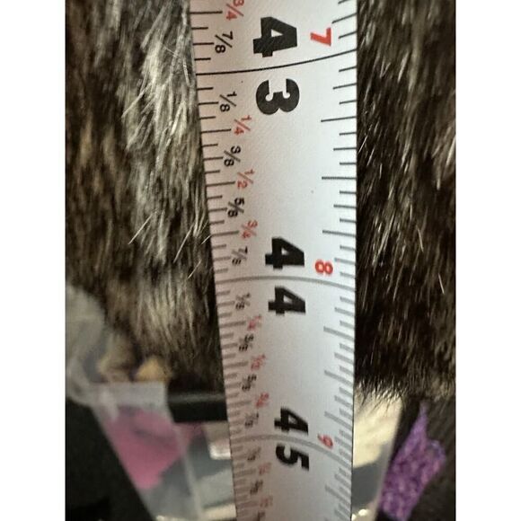 Real Rabbir Fur Long Grey beltrd Coat Small - Picture 10 of 16